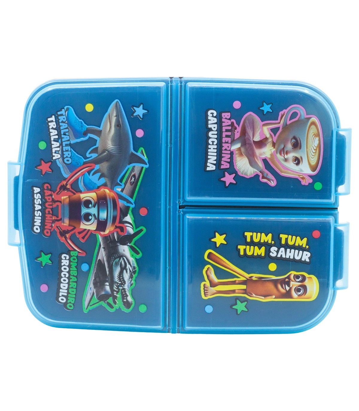 Italian Brainrot Lunchbox Kinder Brotdose mit 3 Fächern Pausenbox