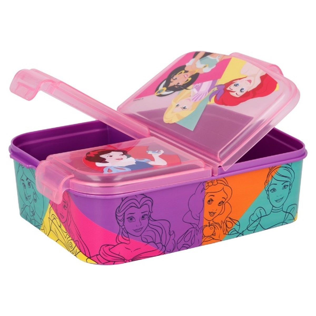 Disney Princess Kinder Brotdose – Lunchbox mit 3 Fächern & tollem Design