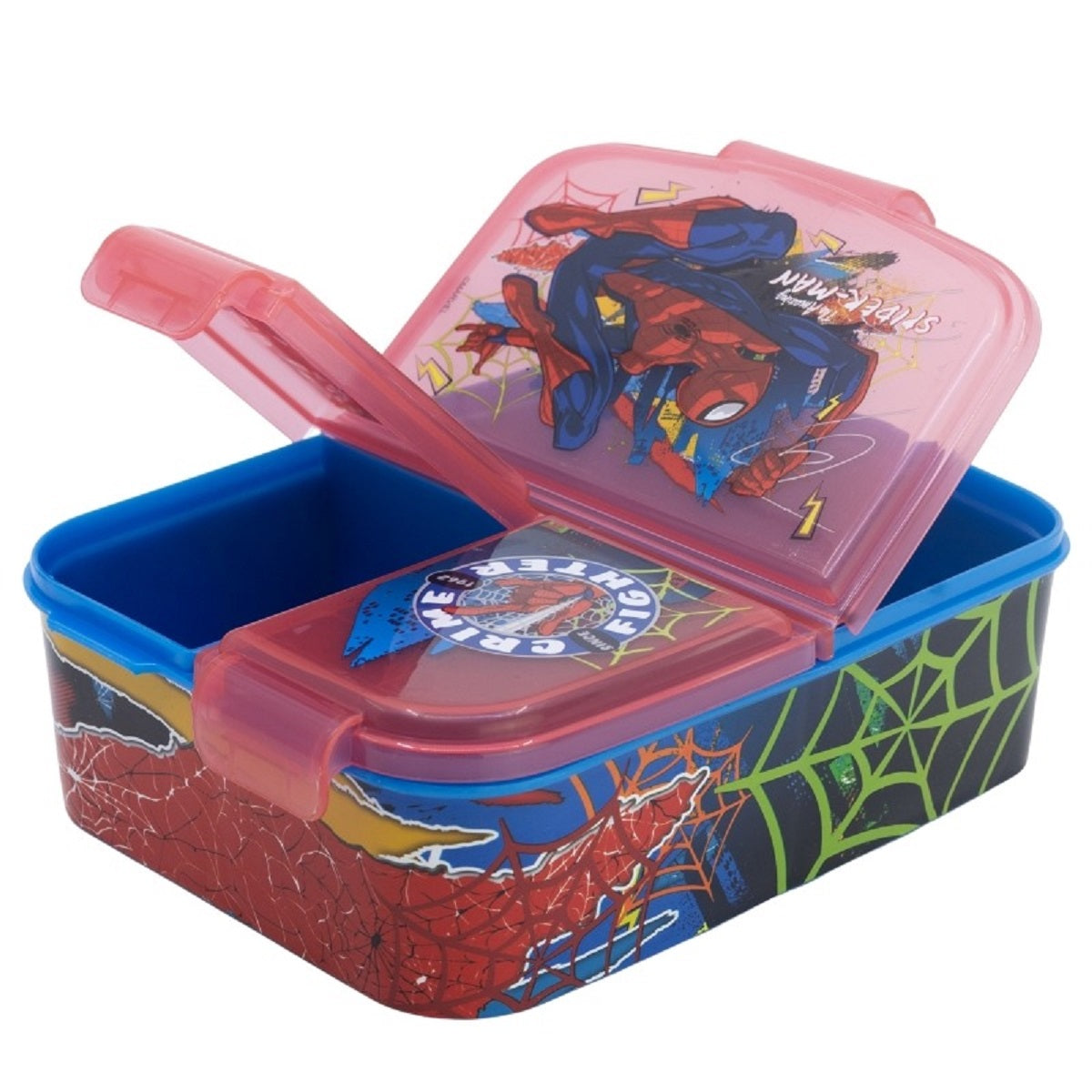 Spiderman Kinder Brotdose – Lunchbox mit 3 Fächern & tollem Design
