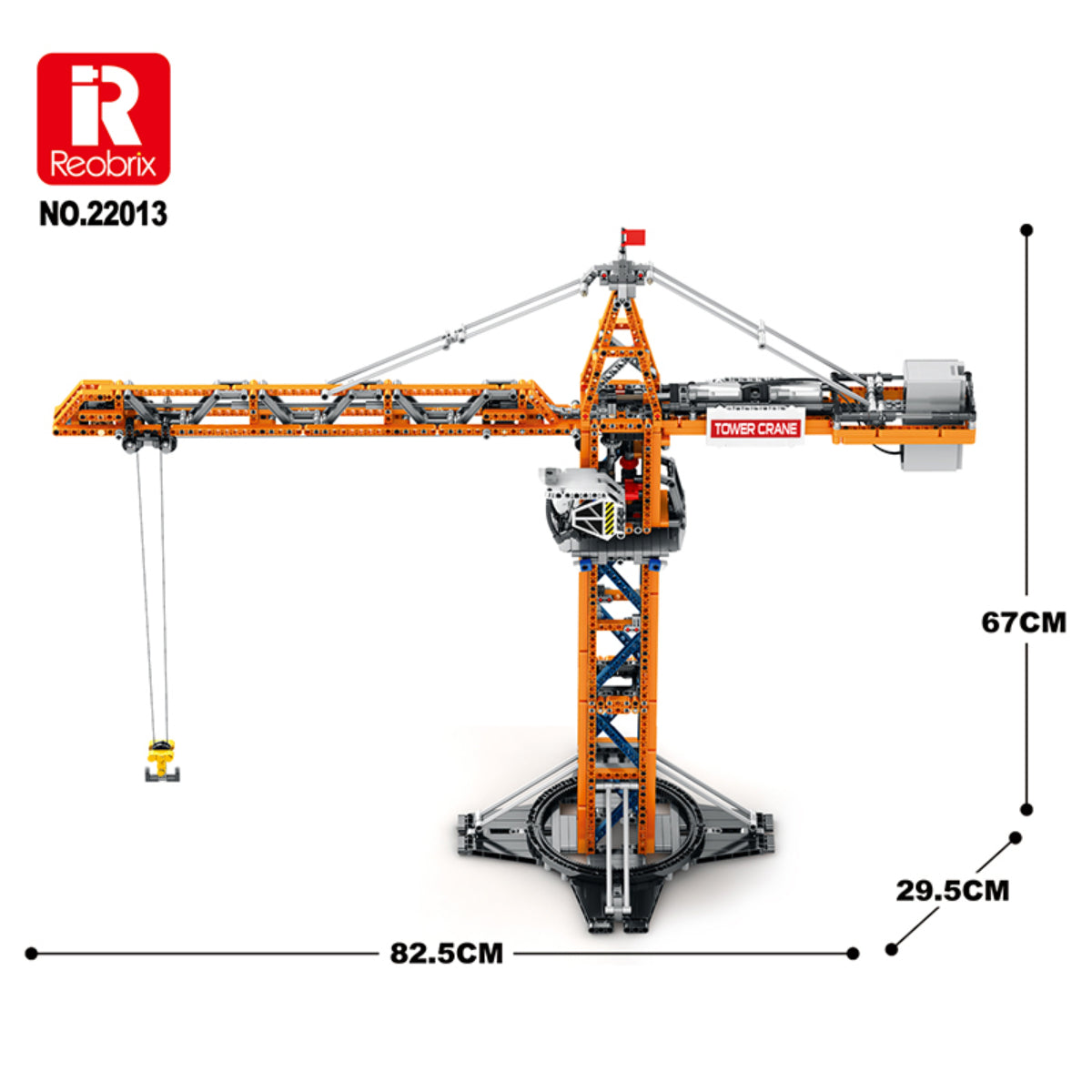 Reobrix 22013 Turmkran Klemmbaustein RC Baukran Modell 1288 Teile ab 14