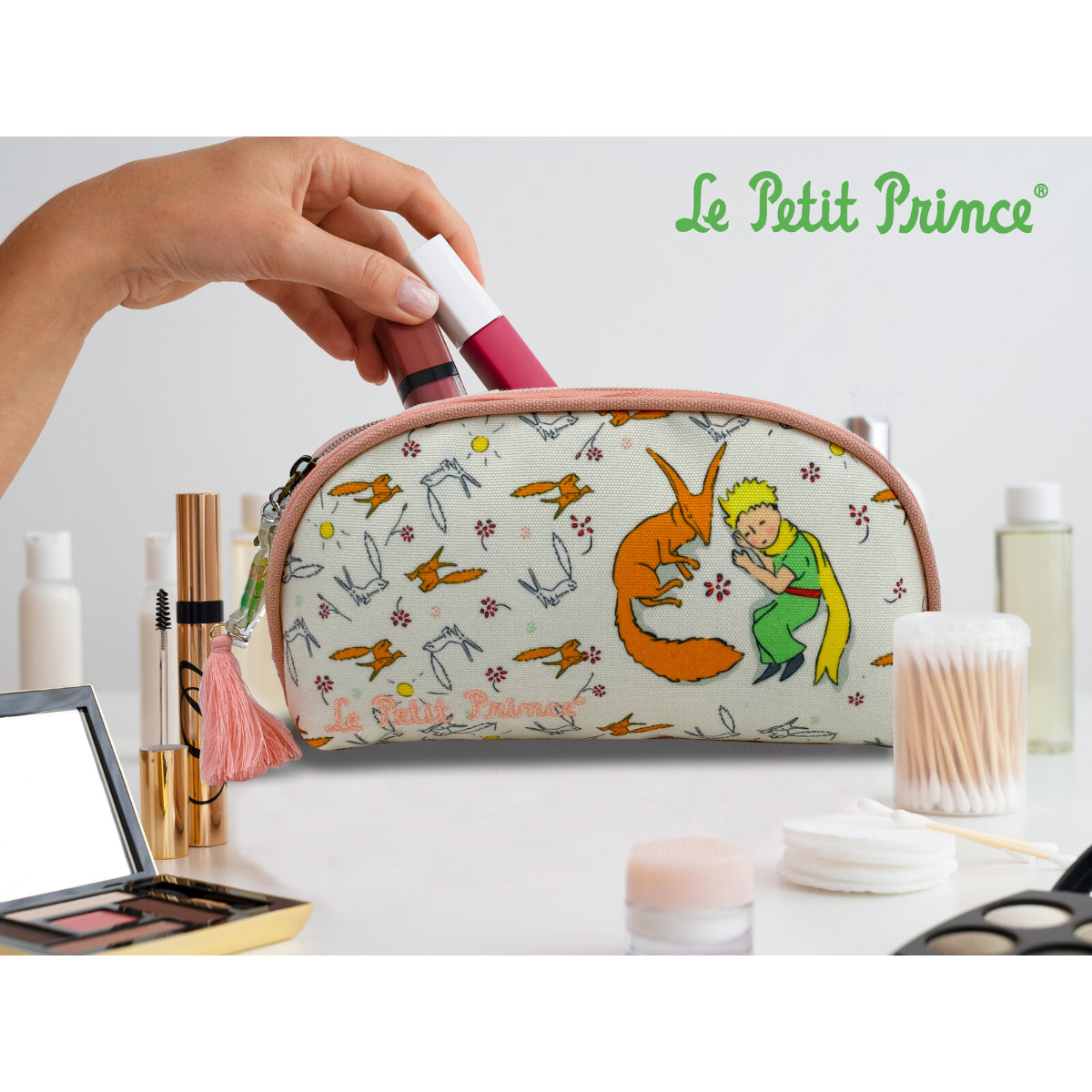 El Principito Neceser Media Luna Little Prince Fox Kulturbeutel Reiseetui 23 cm