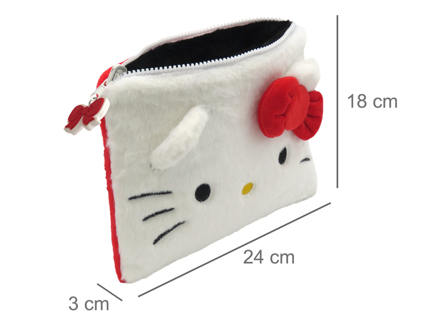 Hello Kitty Kuromi Wende Kulturbeutel Plüsch Kosmetiktasche mit Reißverschluss