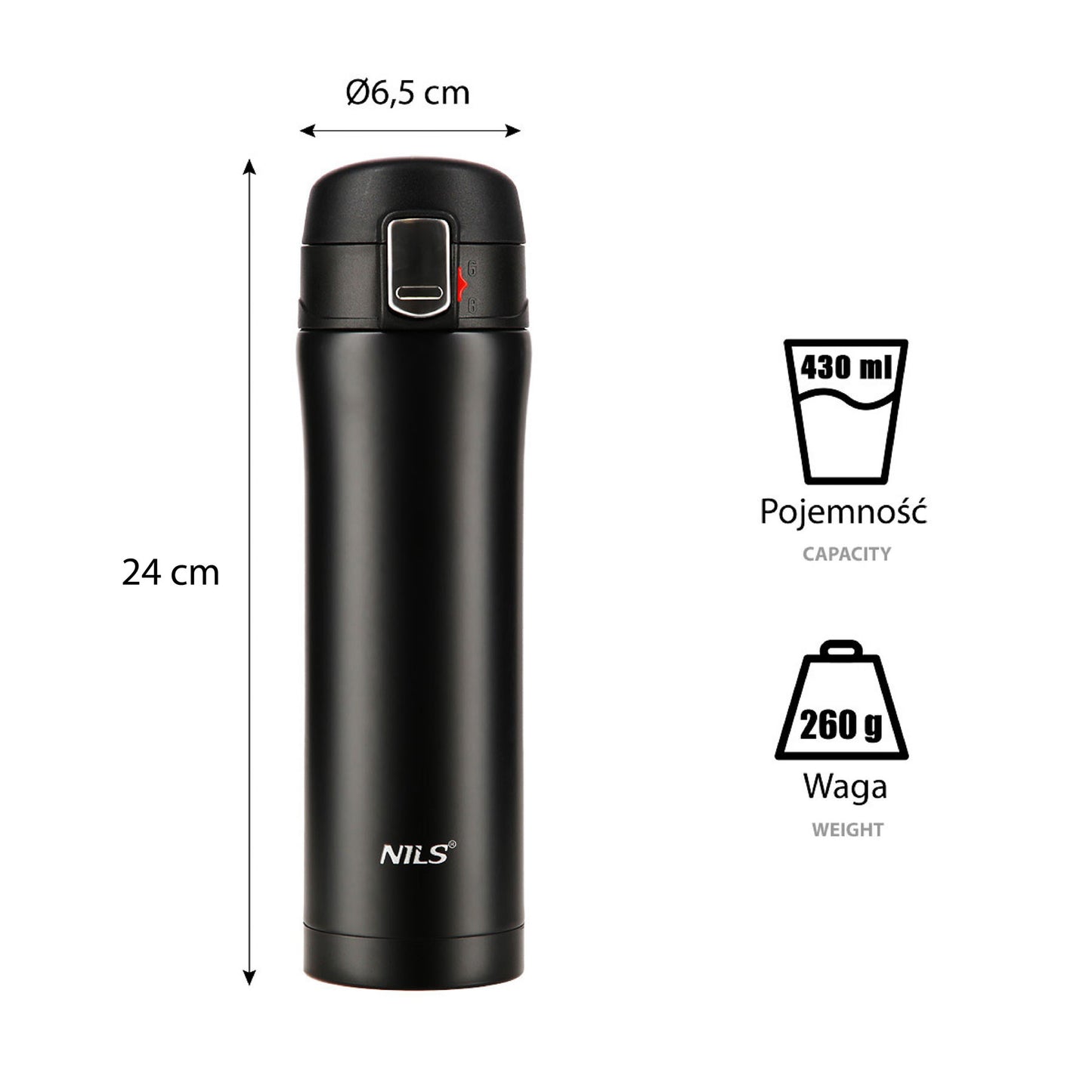 NILS Thermobecher 500 ml Trinkbecher für Kaffee Tee Outdoor Reise