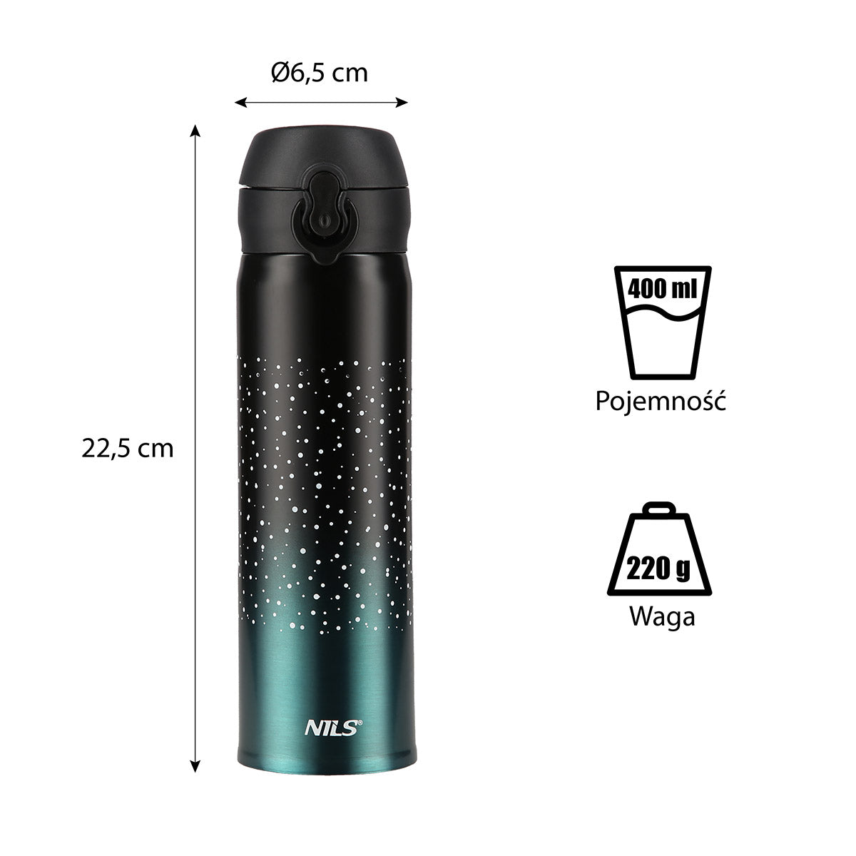NILS Thermobecher Meerblau 500 ml Kaffeebecher für Arbeit Reise Freizeit