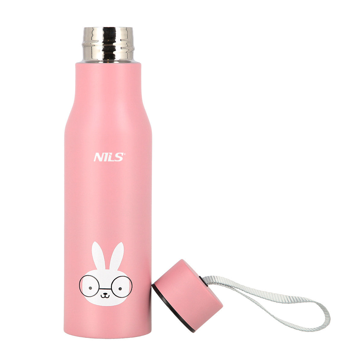 NILS Isolierbecher 500 ml Thermoflasche mit Trageschlaufe Kaninchen Design