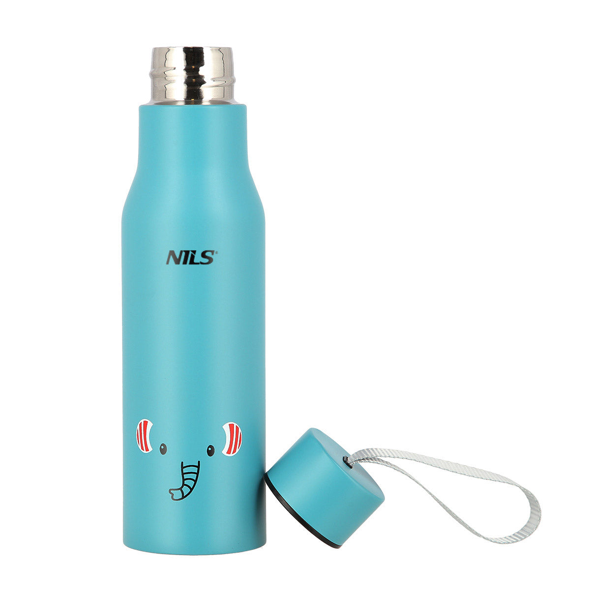 NILS Elefant Thermoflasche 500 ml doppelwandig mit Deckel und Trageschlaufe