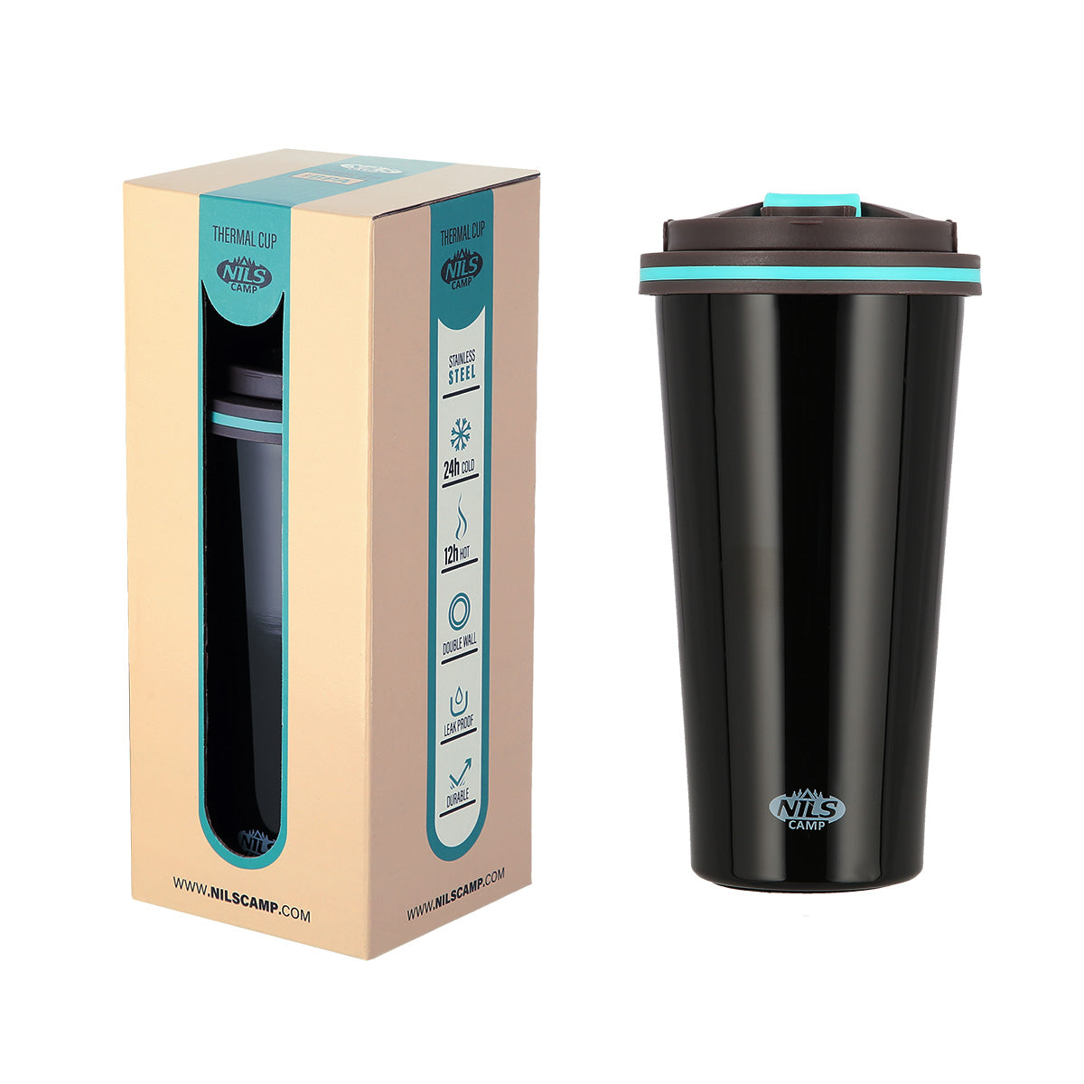 NILS CAMP Camping Thermobecher 500 ml Becher für Kaffee Tee unterwegs