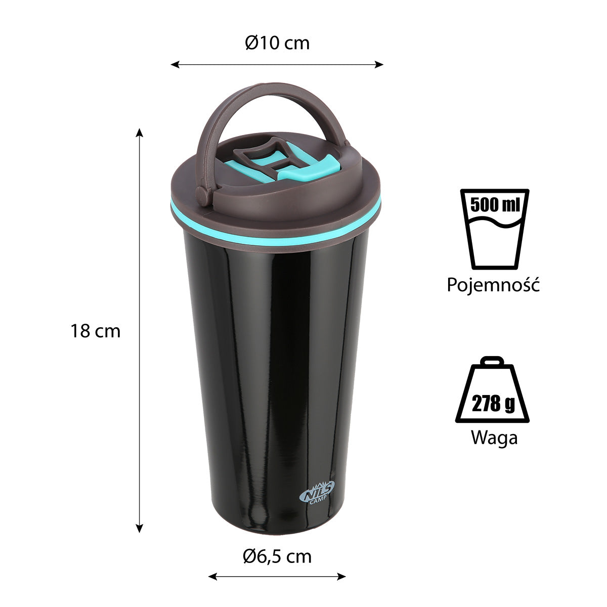 NILS CAMP Camping Thermobecher 500 ml Becher für Kaffee Tee unterwegs