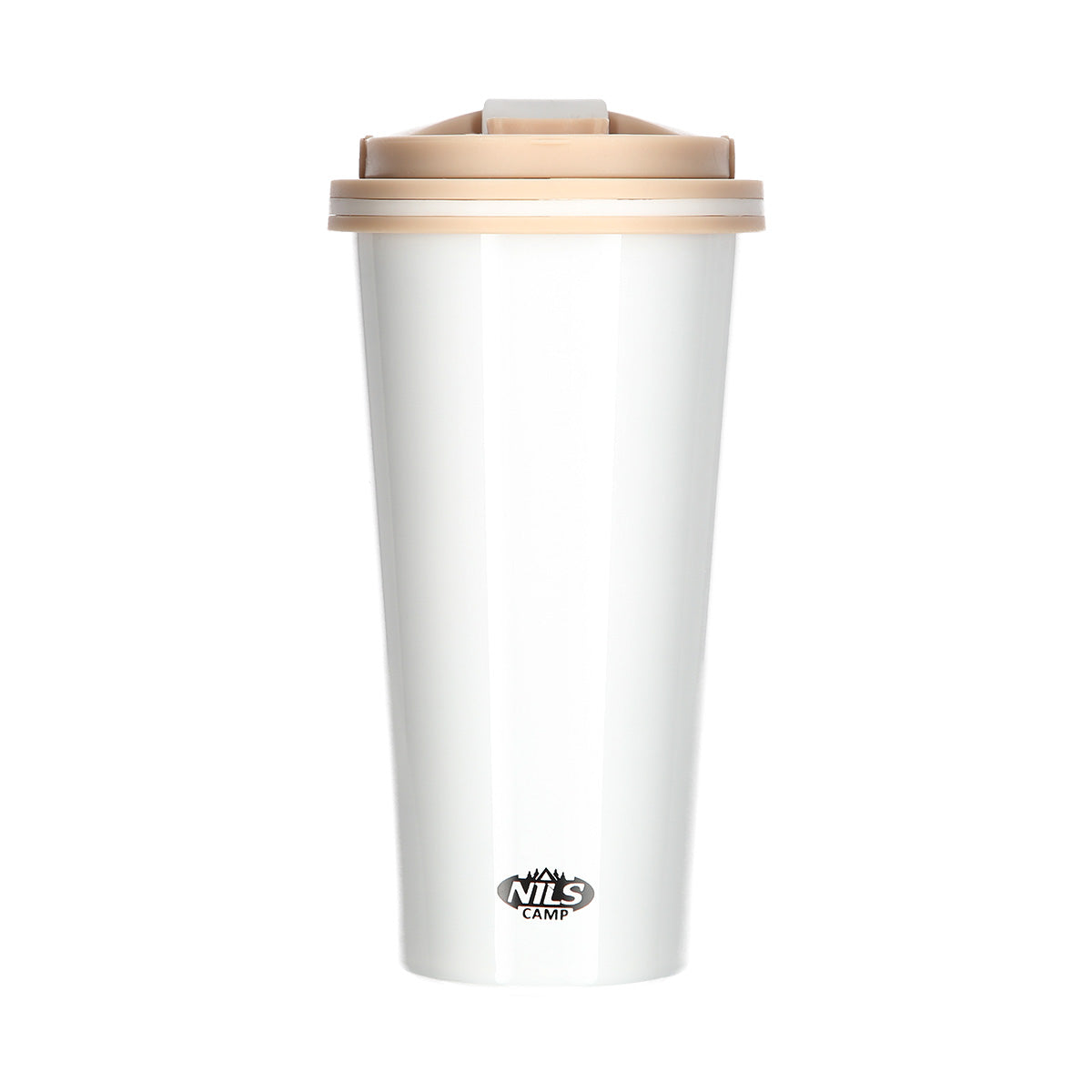 NILS CAMP Thermobecher Weiß mit Griff 500 ml Kaffee Tee Becher Outdoor