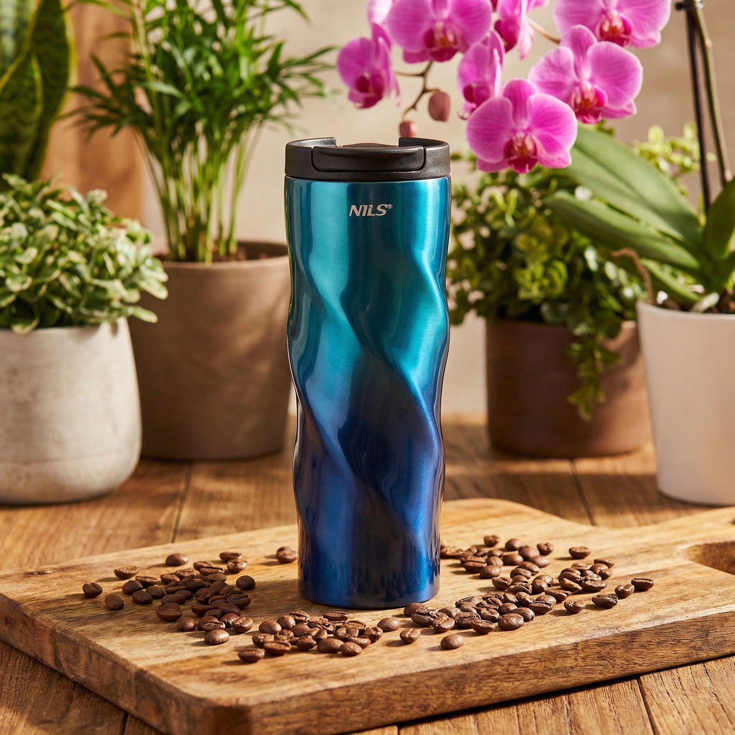 NILS Thermobecher 500 ml Trinkbecher für Kaffee Tee Outdoor Reise