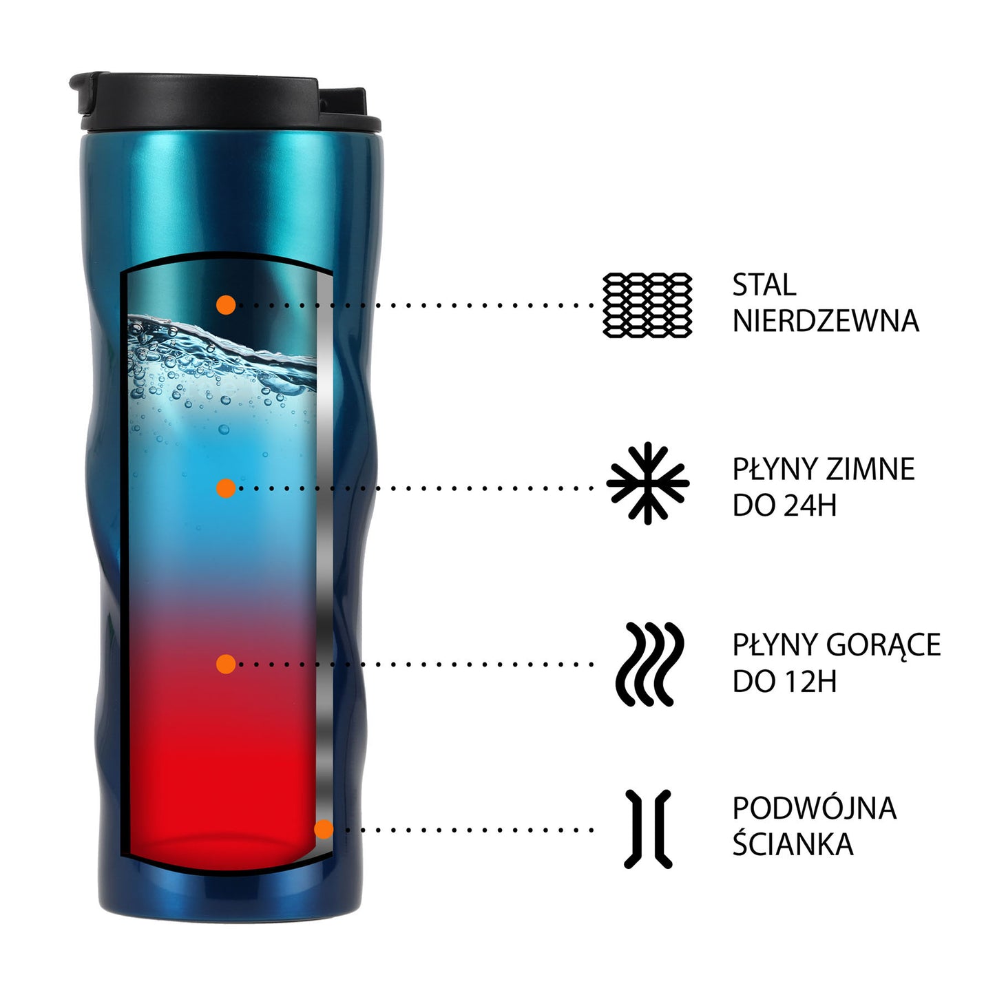 NILS Thermobecher 500 ml Trinkbecher für Kaffee Tee Outdoor Reise