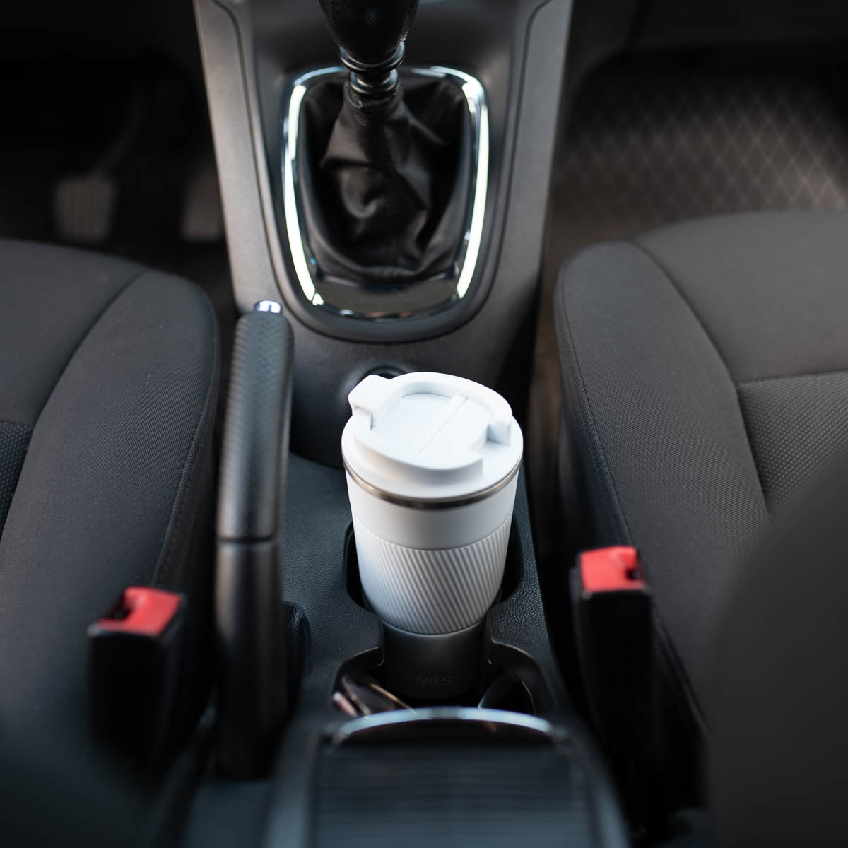 NILS NCC09 Reisebecher Weiß Thermobecher mit Gummigriff Kaffee Tee Wasser
