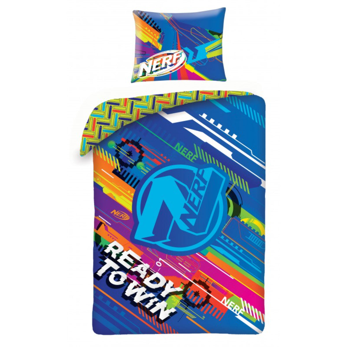 Nerf Bettwäsche 140 × 200 cm Baumwolle Bettbezug Kissenbezug 70 × 90 cm