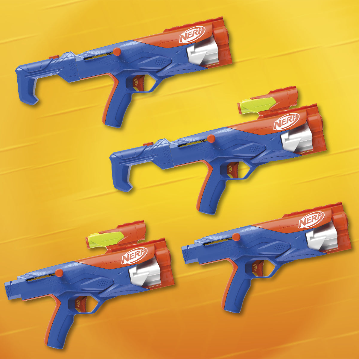 Nerf F8633 N Series Gear Up Pack mit 3 Blastern 18 N1 Darts Schaft und Visier ab 8 Jahre