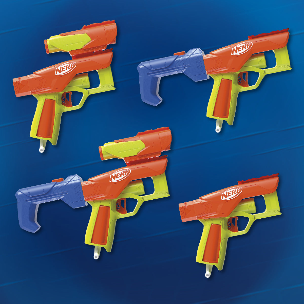 Nerf F8633 N Series Gear Up Pack mit 3 Blastern 18 N1 Darts Schaft und Visier ab 8 Jahre