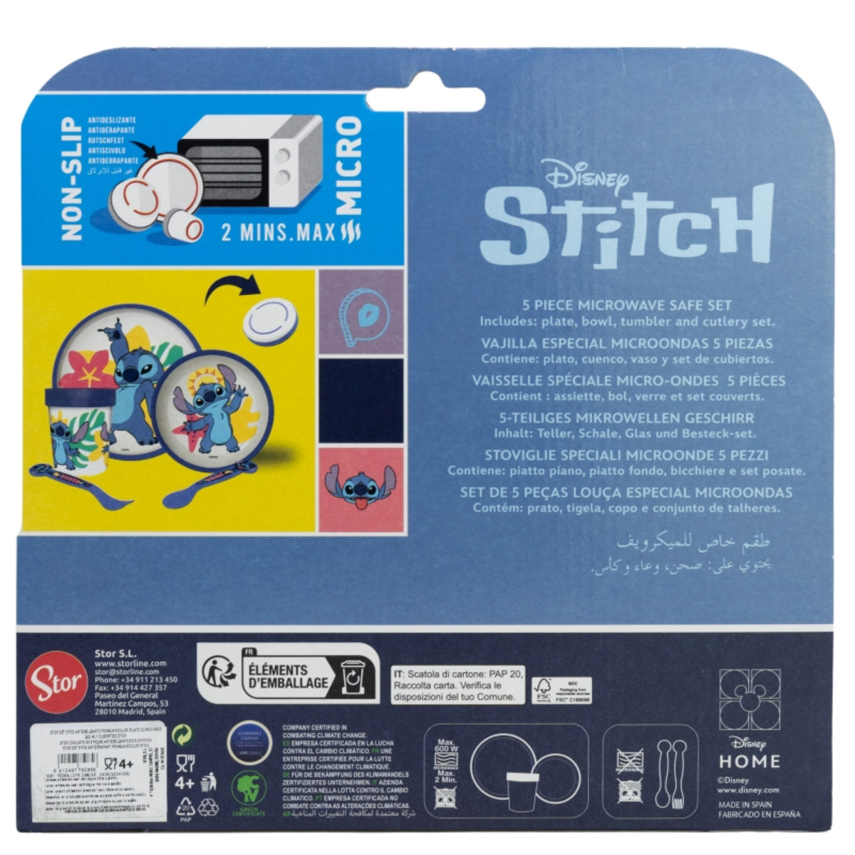 Disney Stitch Kinder-Geschirrset 3-teilig – Teller, Schüssel, Tasse – Geschenkset