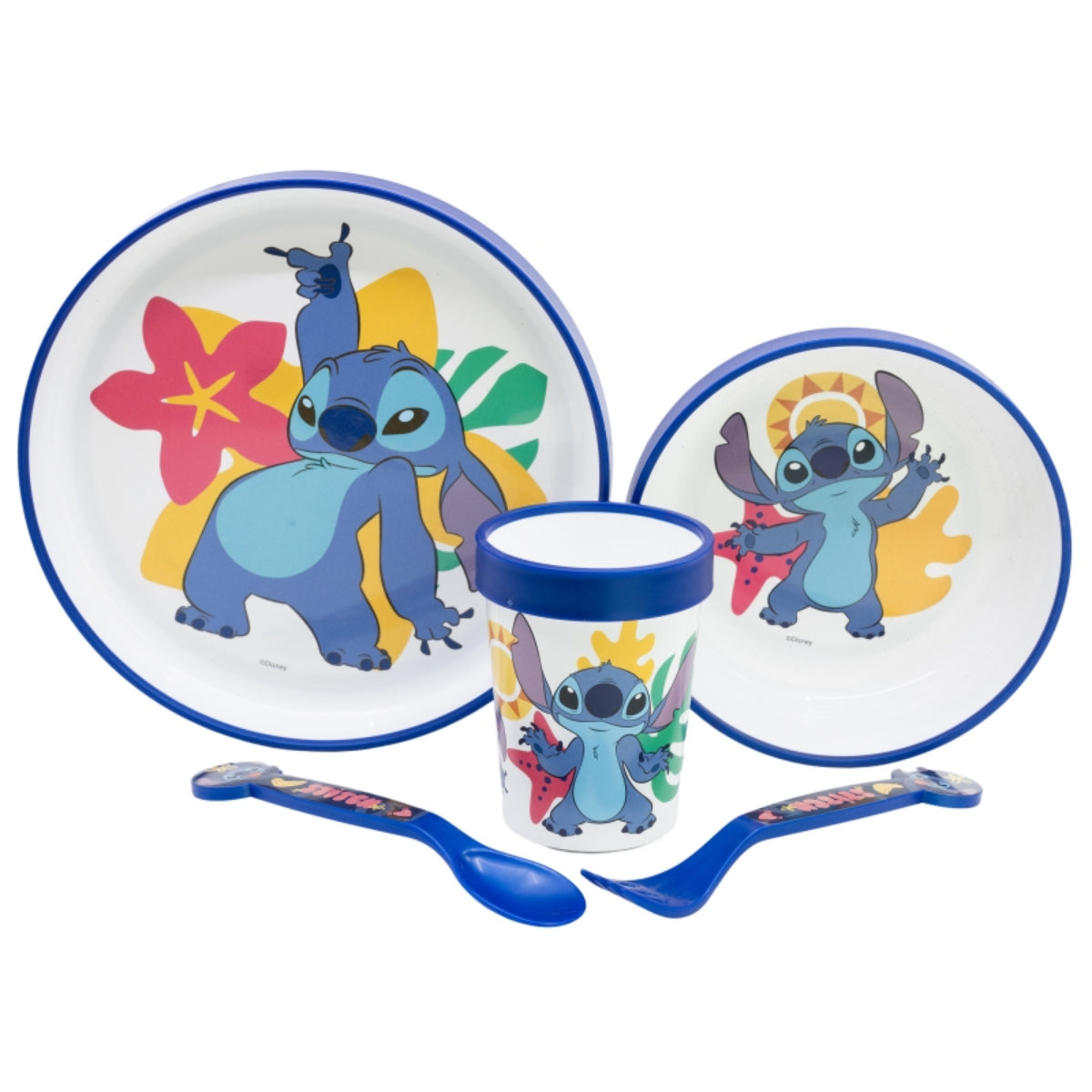 Disney Stitch Kinder-Geschirrset 3-teilig – Teller, Schüssel, Tasse – Geschenkset