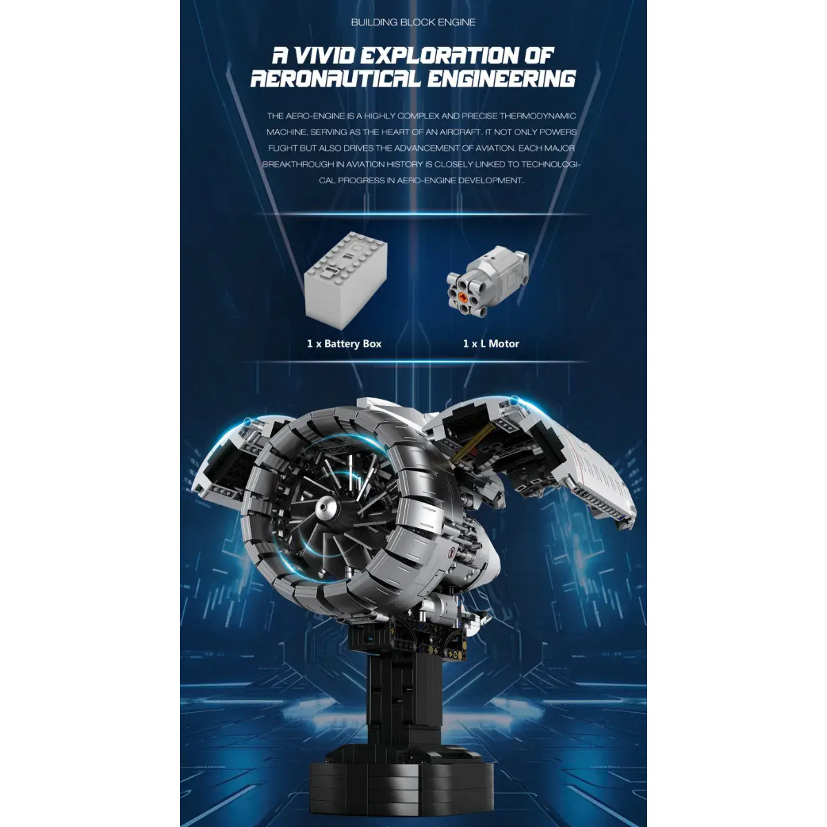 Reobrix 33019 Turbofan Triebwerk 1813 Teile 29 cm ab 14