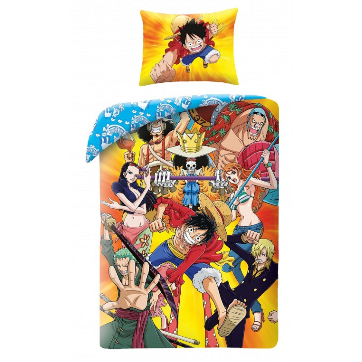 One Piece Bettwäsche Set aus Mikrofaser Bettdeckenbezug 140 × 200 cm mit 70 × 90 cm Kissenbezug