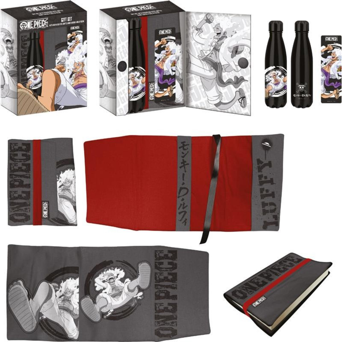 One Piece Geschenkset Thermosflasche mit Manga Schutzhülle und Lesezeichen