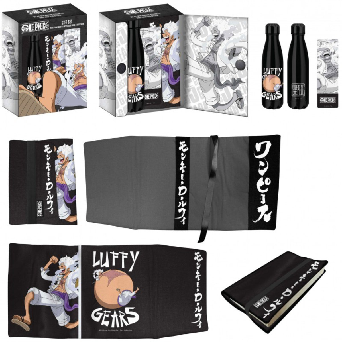 One Piece Geschenkset Thermosflasche mit Manga Schutzhülle und Lesezeichen
