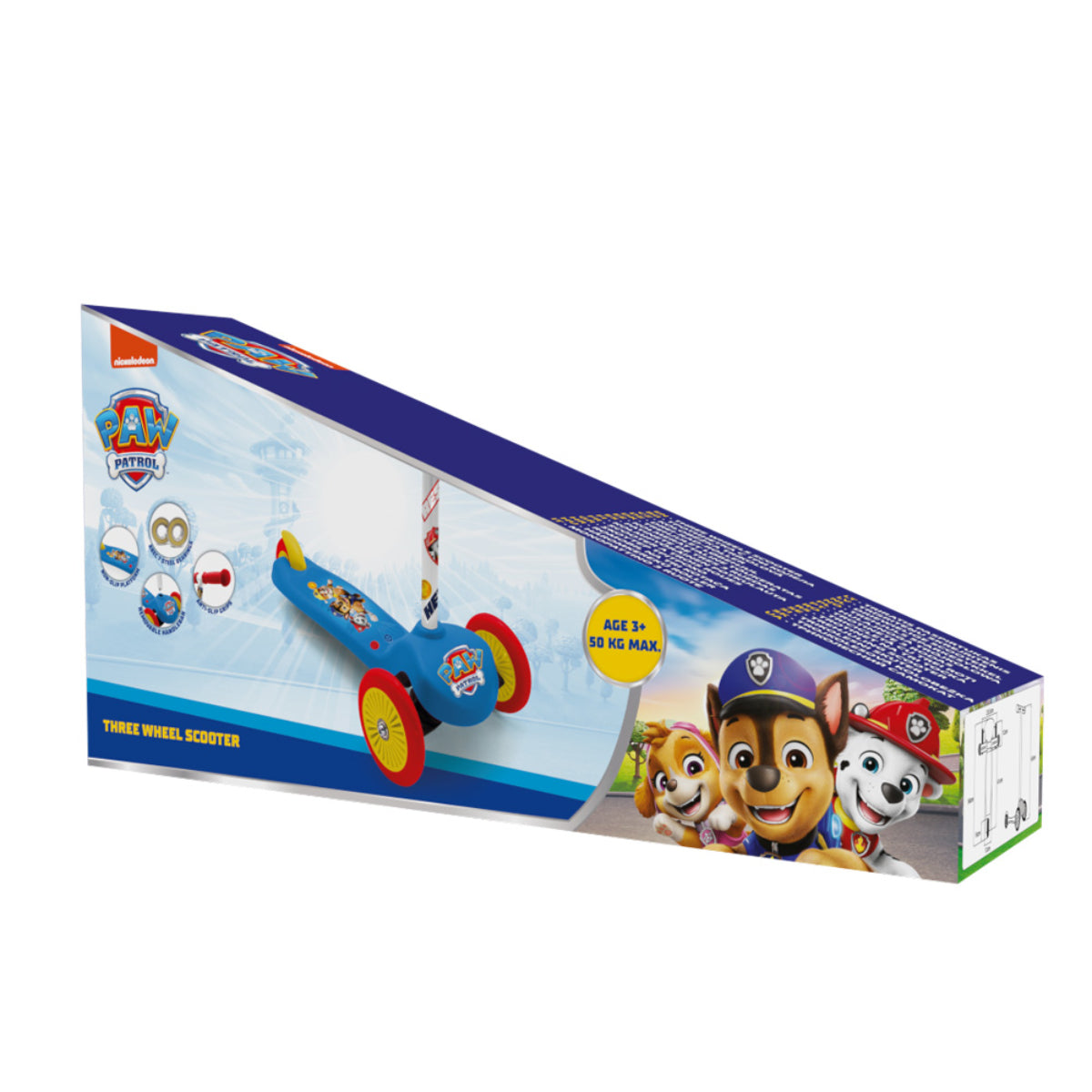 Paw Patrol 3-Rad Scooter mit Lean-to-Steer-System und Bremse