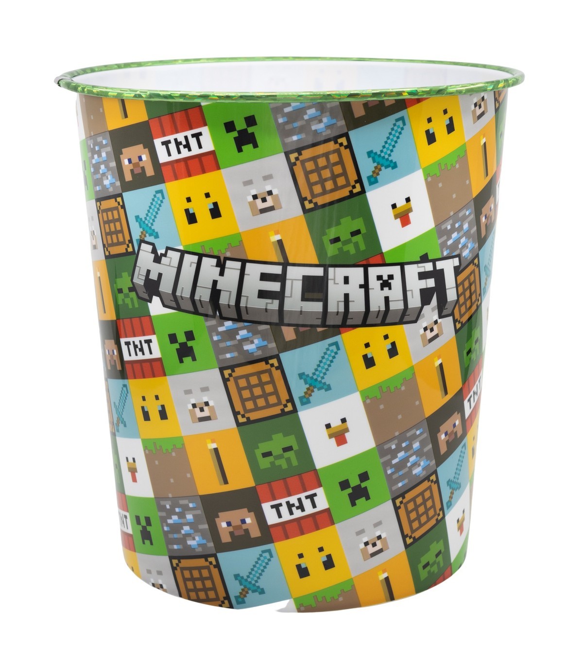 Minecraft Papierkorb Kinder Mülleimer für Kinderzimmer und Spielzimmer