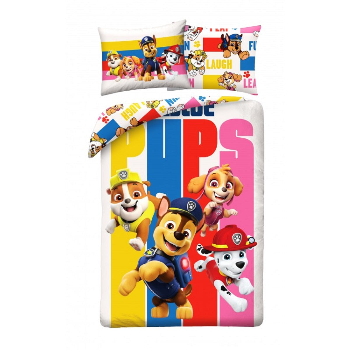 Paw Patrol Bettwäsche Set aus Baumwolle Bettdeckenbezug 140 × 200 cm mit 70 × 90 cm Kissenbezug
