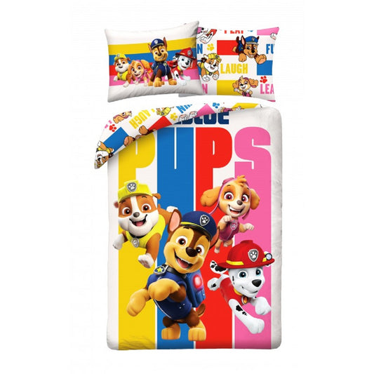 Paw Patrol Bettwäsche Set aus Baumwolle Bettdeckenbezug 140 × 200 cm mit 70 × 90 cm Kissenbezug