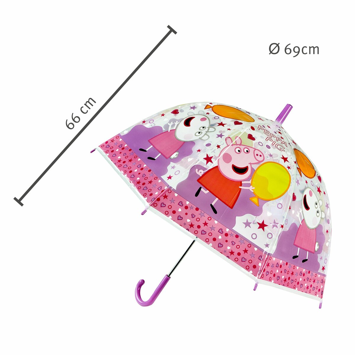 Peppa Pig Bunter Kinder-Regenschirm Ideal für kleine Hände 40 cm Durchmesser