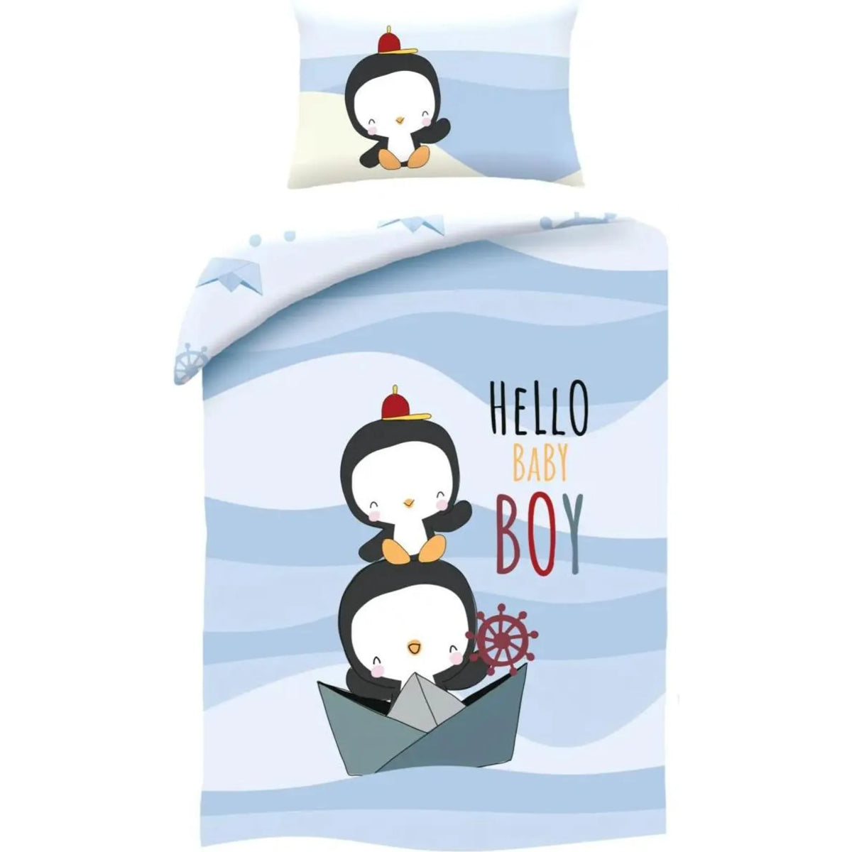 Pinguin Bettwäsche Set aus Baumwolle Bettdeckenbezug 100 × 135 cm mit 40 × 60 cm Kissenbezug