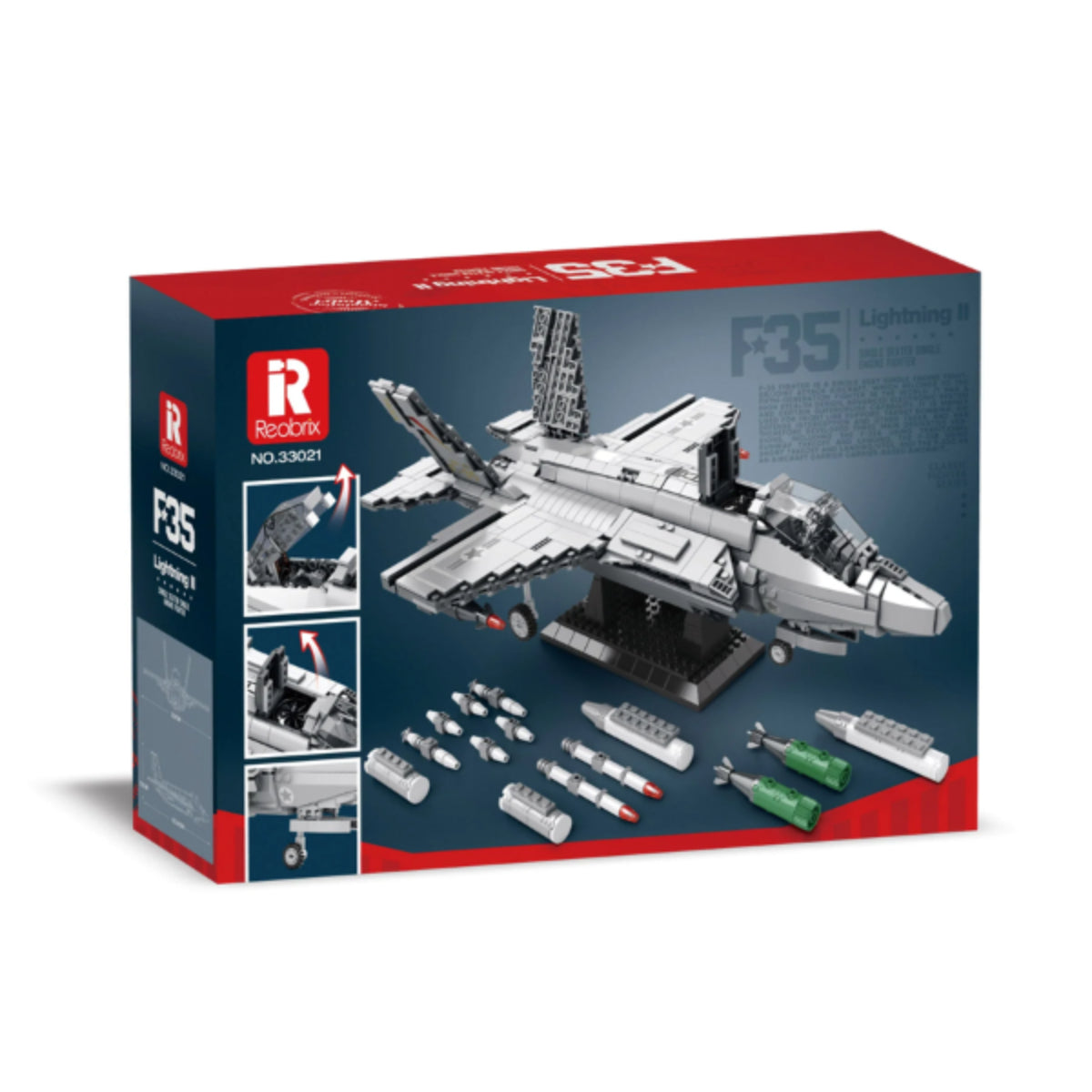 Reobrix 33021 Kampfjet Klemmbaustein Flugzeug 1600 Teile ab 14