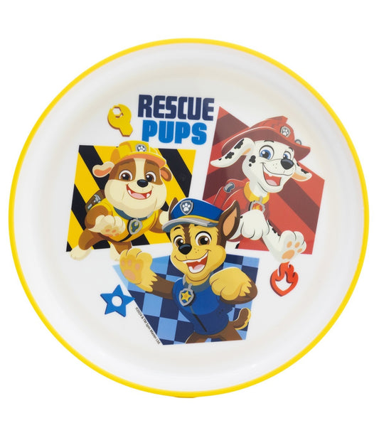 Paw Patrol Kinder Teller mit rutschhemmender Basis Premium Bicolor für Esstisch und Alltag
