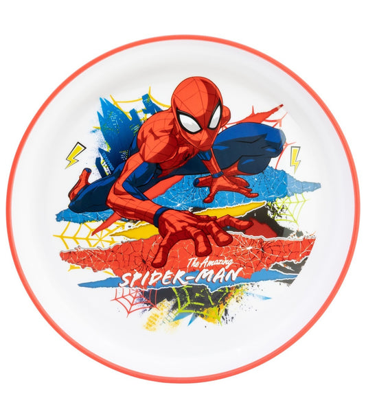 Marvel Spiderman Kinder Teller mit rutschhemmender Basis Premium Bicolor für Esstisch und Alltag