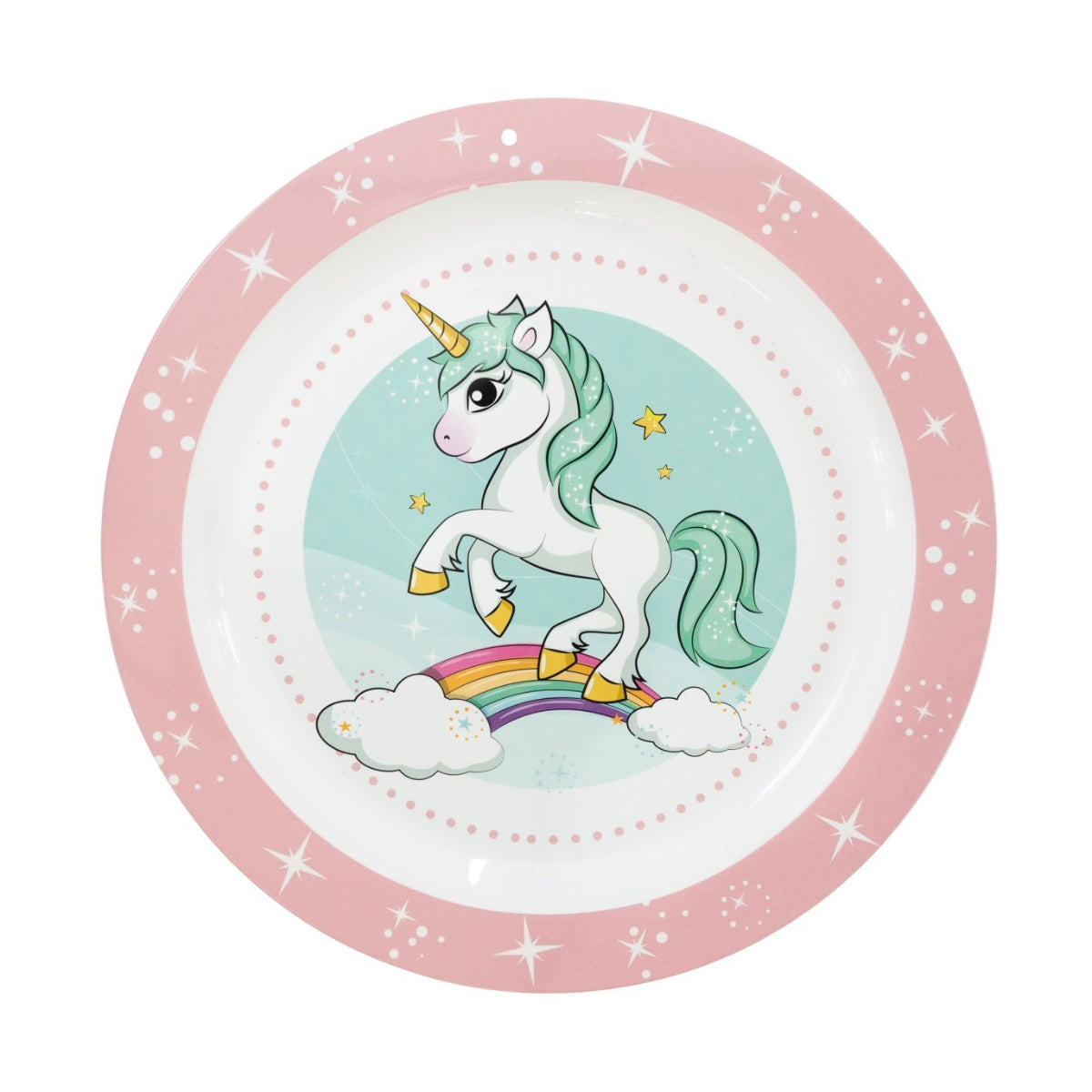 Unicorn Rainbow Kinder Teller Mikrowellengeeignet für zu Hause