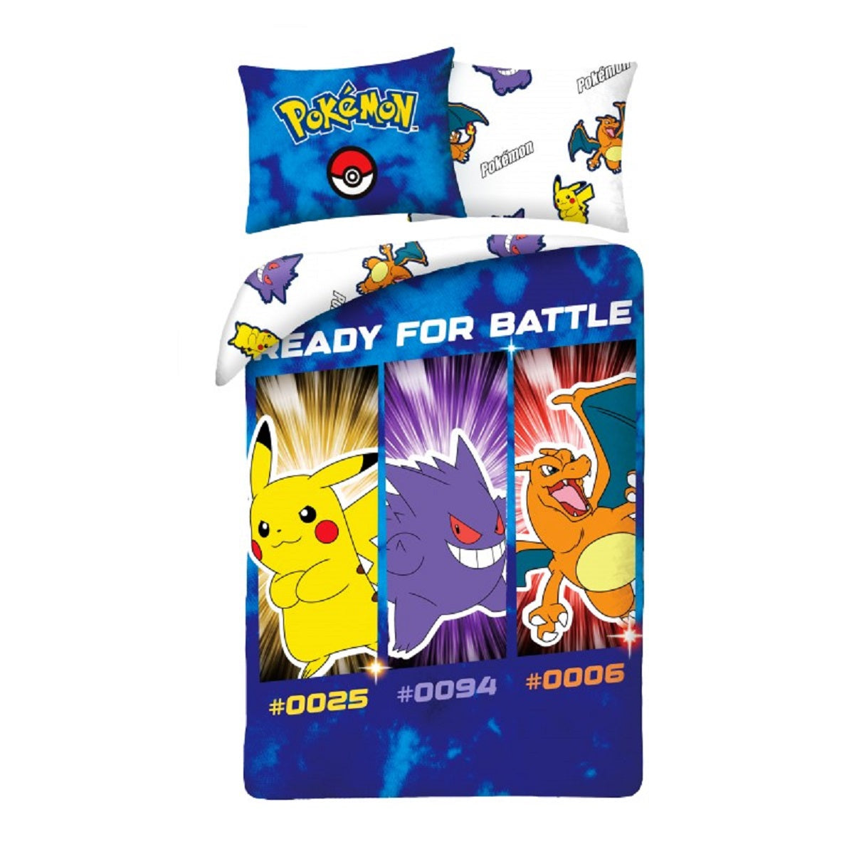 Pokémon Bettwäsche Set aus Baumwolle Bettdeckenbezug 140 × 200 cm mit 70 × 90 cm Kissenbezug