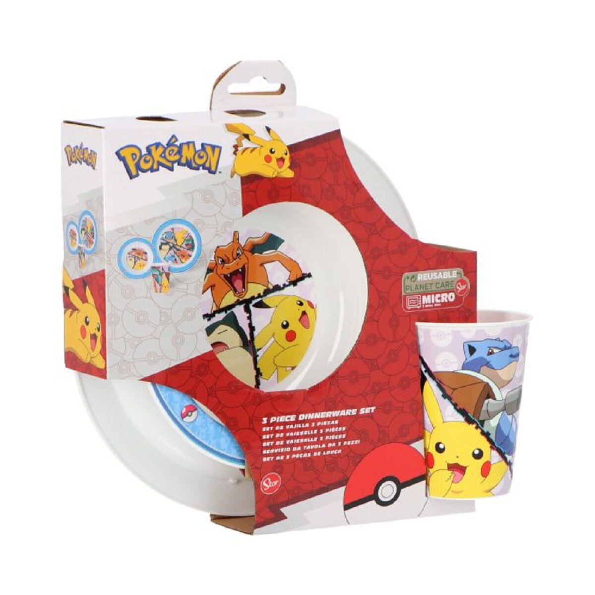Pokémon Frühstücksset Geschirrset 3tlg. für Kinder