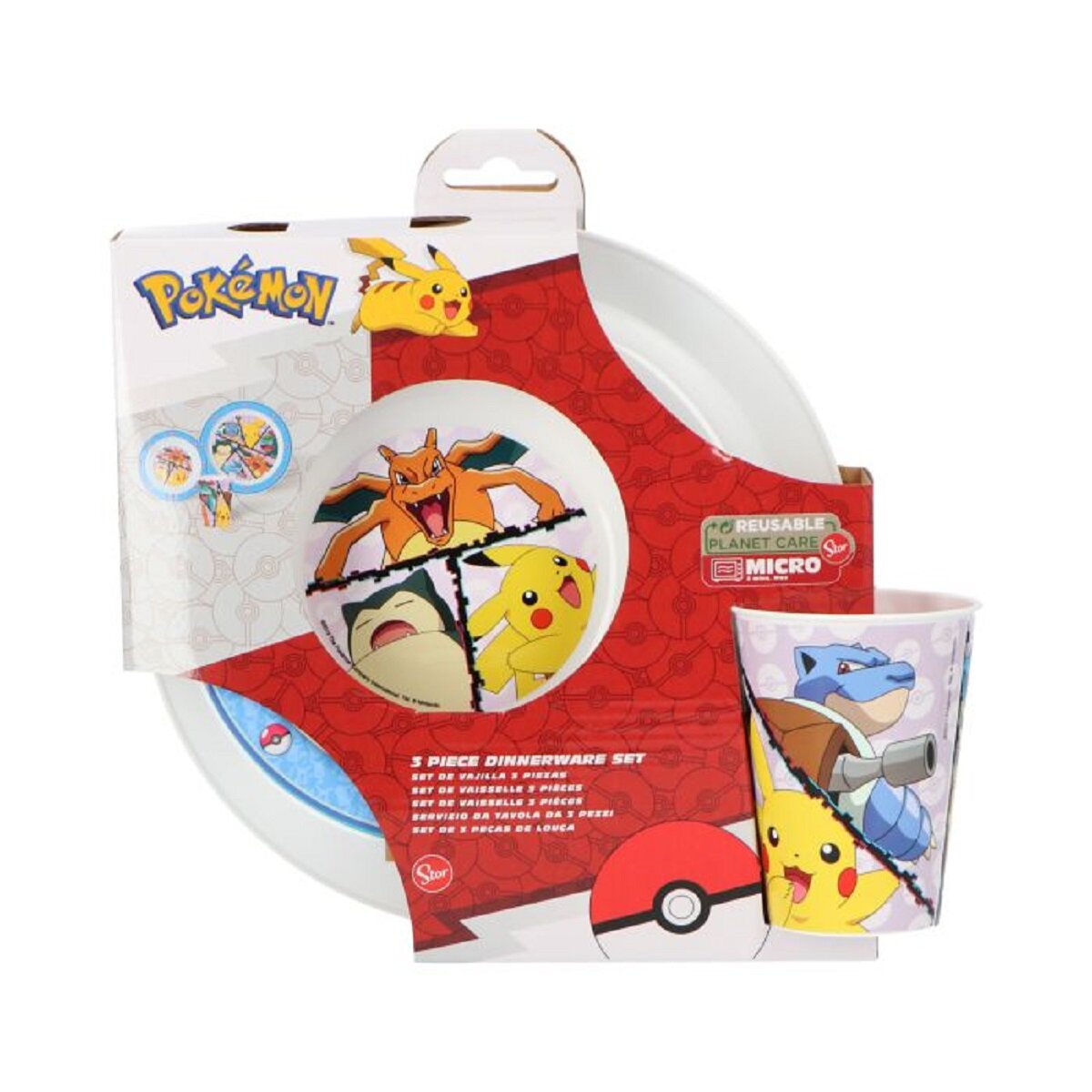 Pokémon Frühstücksset Geschirrset 3tlg. für Kinder