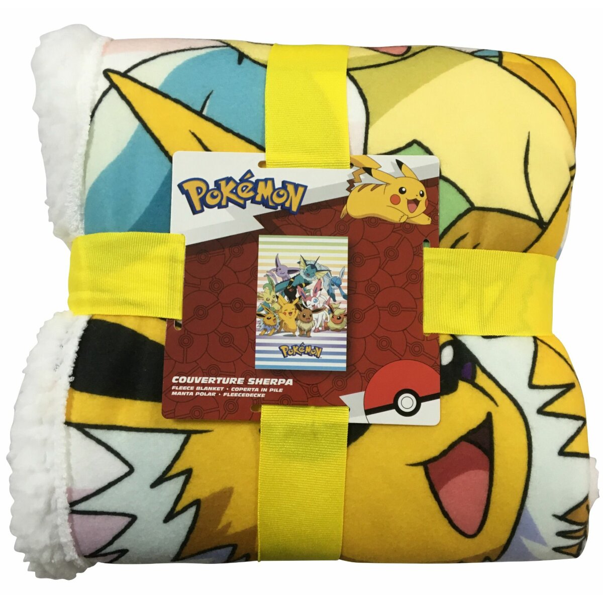 Pokemon Tagesdecke Bettdecke Fleecedecke Kuschelige Sherpa-Decke, 150x100 cm