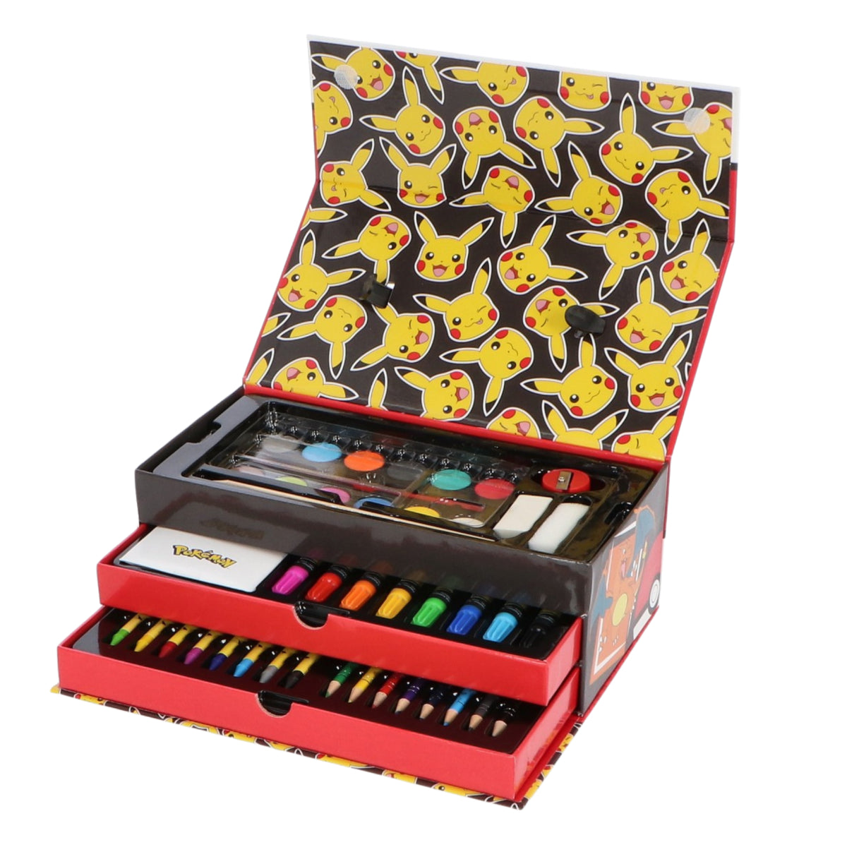 POKÉMON Malkoffer für Kinder – Kreativset mit Stiften, Farben und Wasserfarbkasten