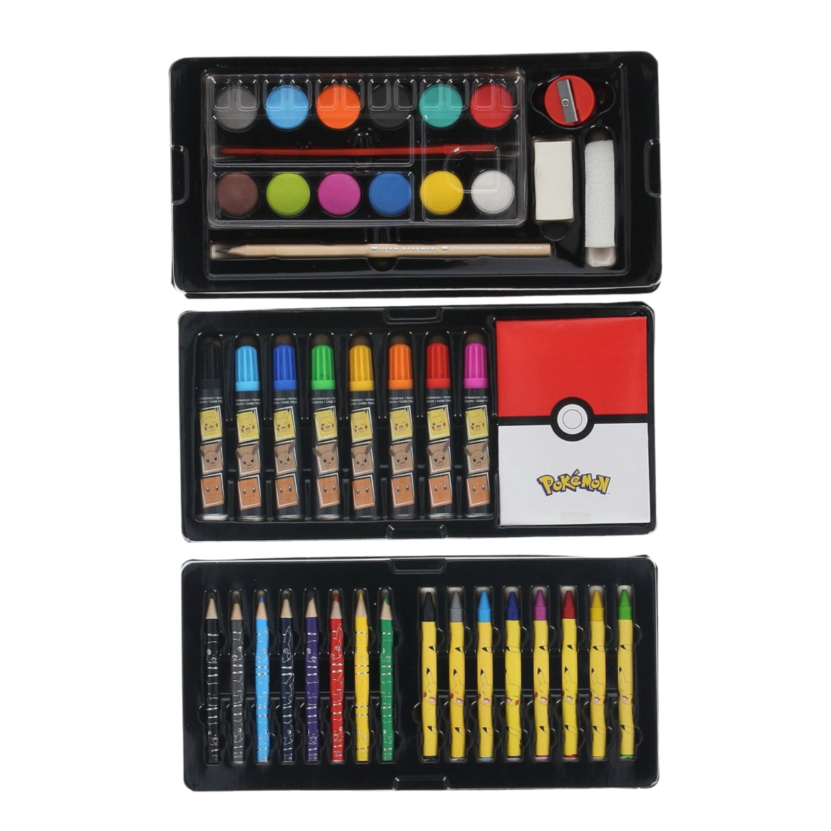 POKÉMON Malkoffer für Kinder – Kreativset mit Stiften, Farben und Wasserfarbkasten