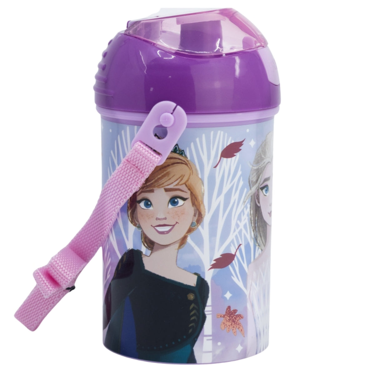 Disney Frozen Kinder Trinkflasche 450 ml Pop-Up Flasche mit Druckknopfdeckel