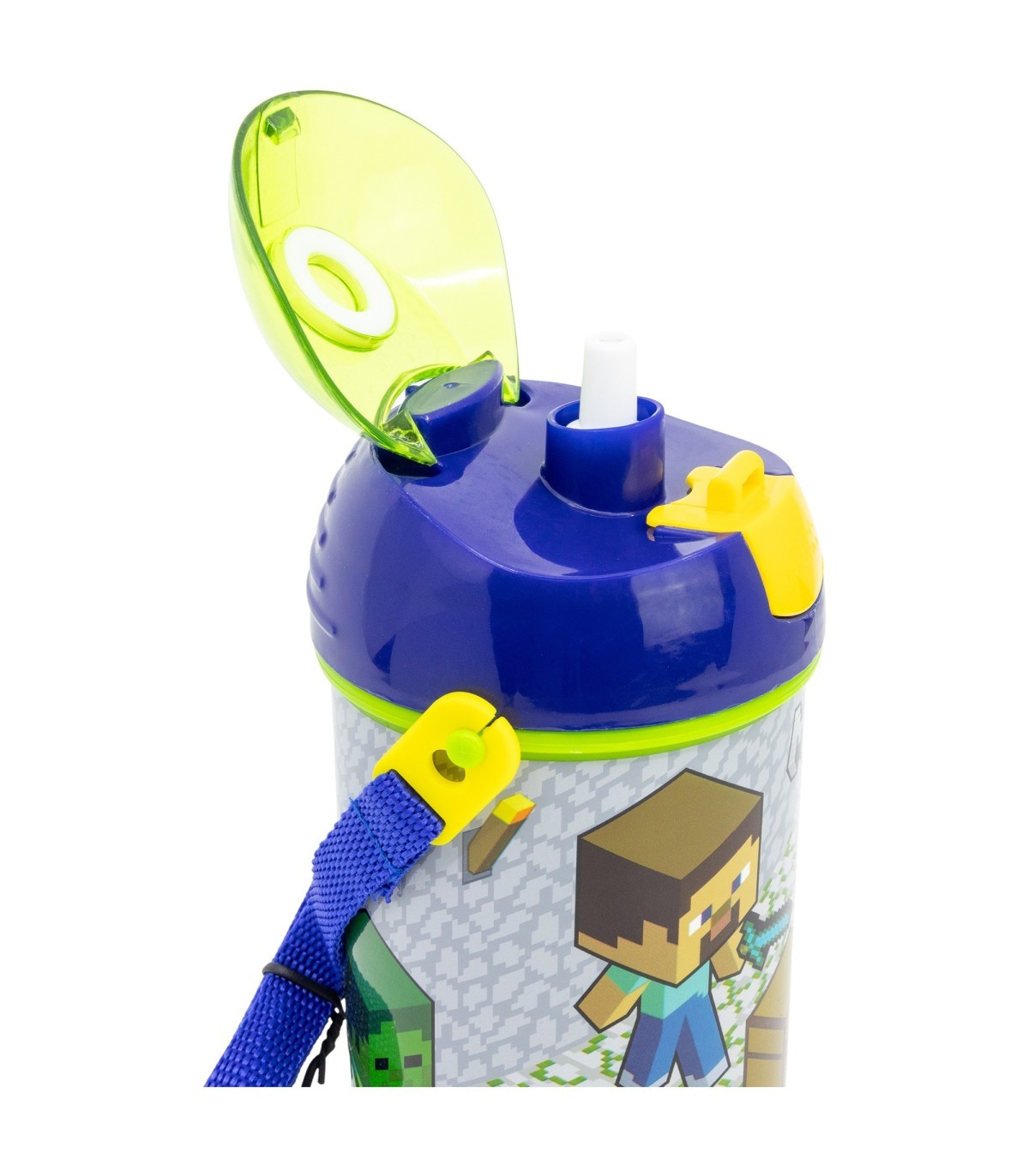 Minecraft Kinder Trinkflasche 450 ml Canteen mit Deckel und Trageriemen