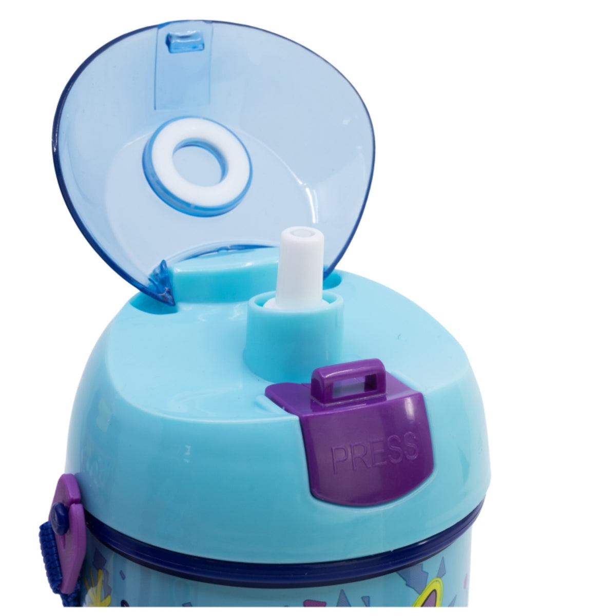 Stitch Kinder Trinkflasche 450 ml Pop-Up Flasche mit Druckknopfdeckel