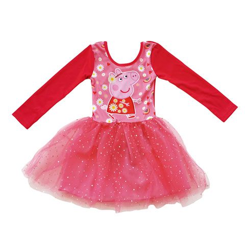 Peppa Pig Kleid in Rot mit langen Ärmeln – Ideal für Mädchen von 2-6 Jahren