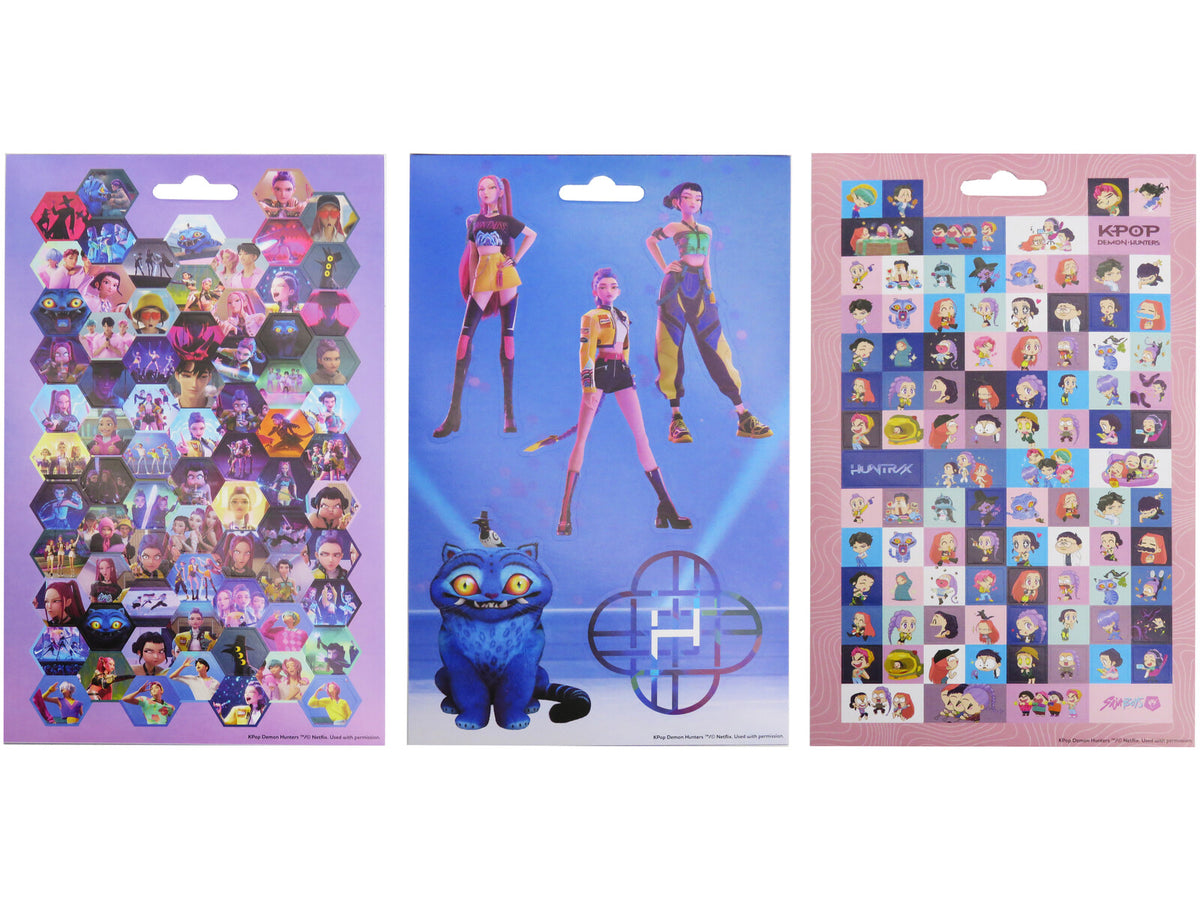 K-Pop Demon Hunters Sticker Set mit 8 Bögen für Schule Freizeit Basteln und Dekorieren