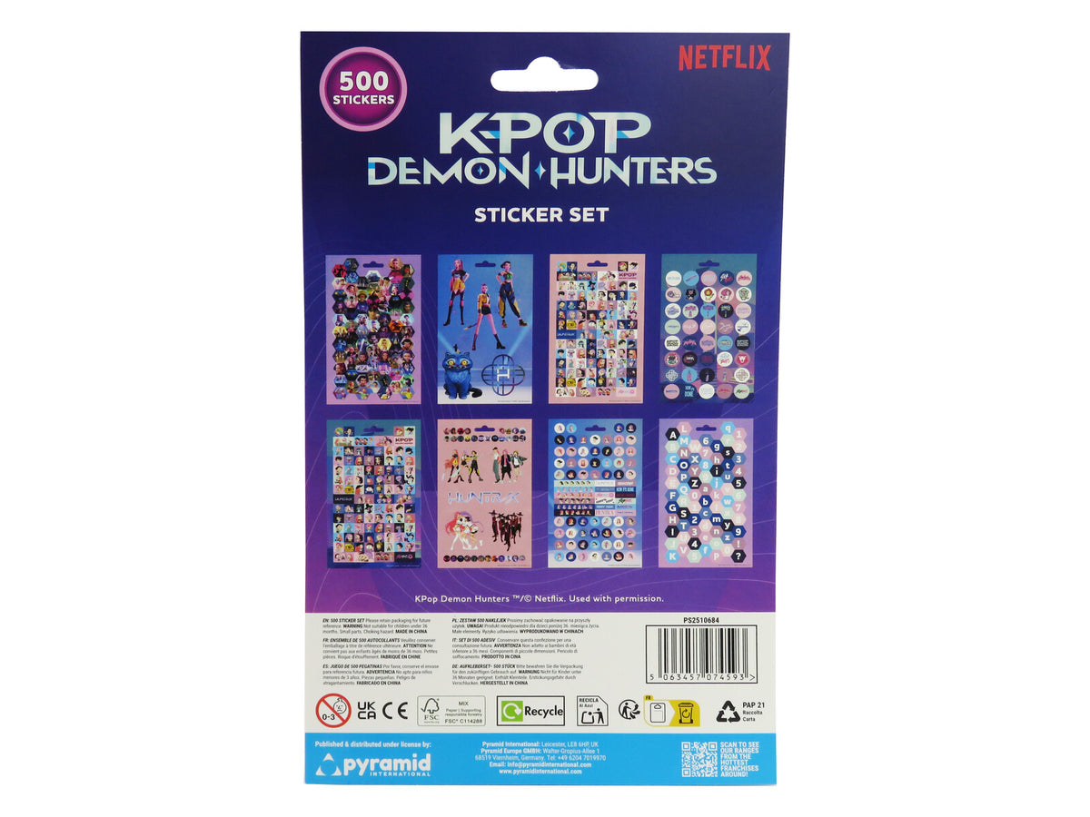 K-Pop Demon Hunters Sticker Set mit 8 Bögen für Schule Freizeit Basteln und Dekorieren