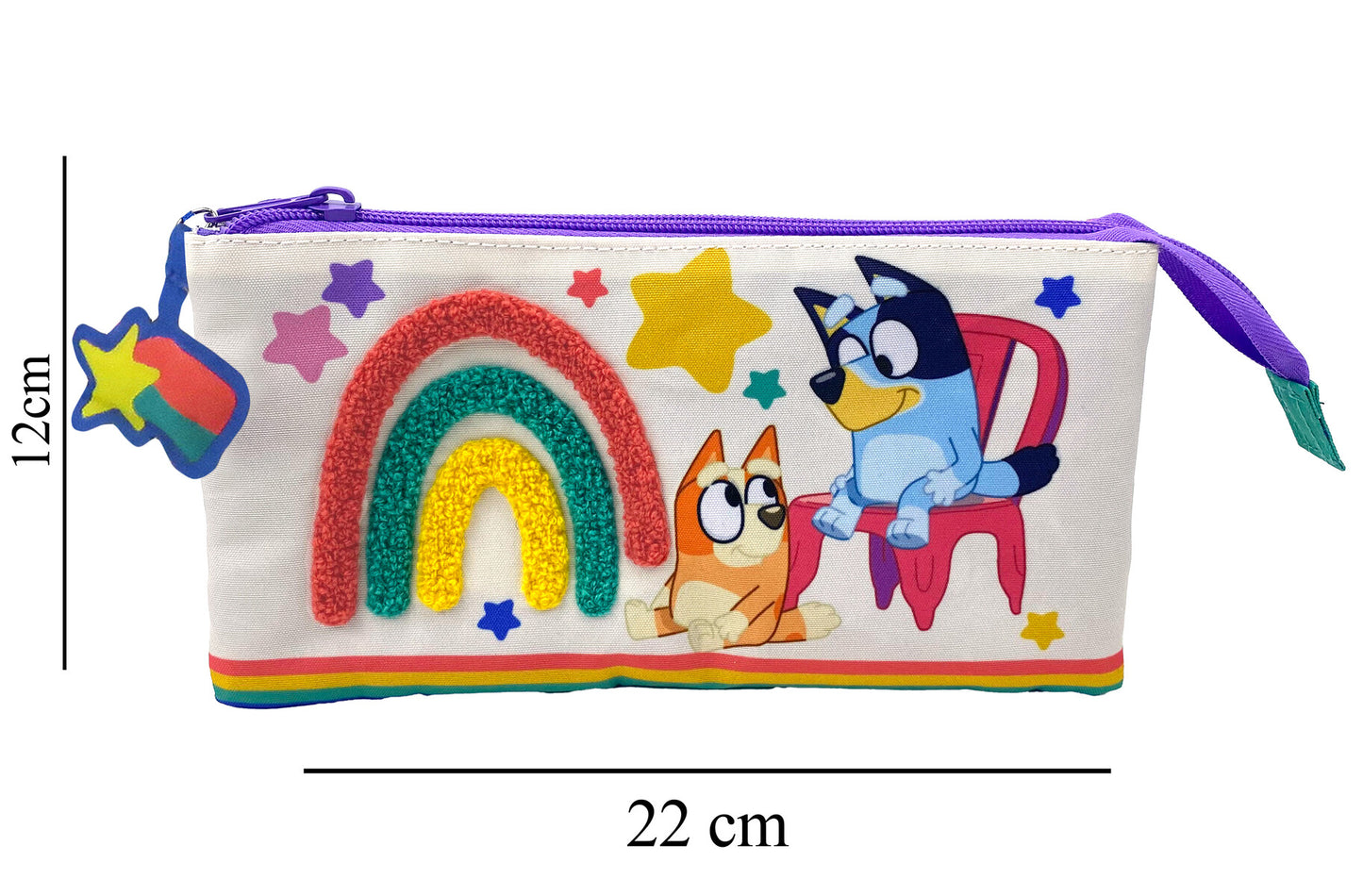Bluey Dreifach Federmäppchen 3 Fächer Federmappe mit Reißverschluss