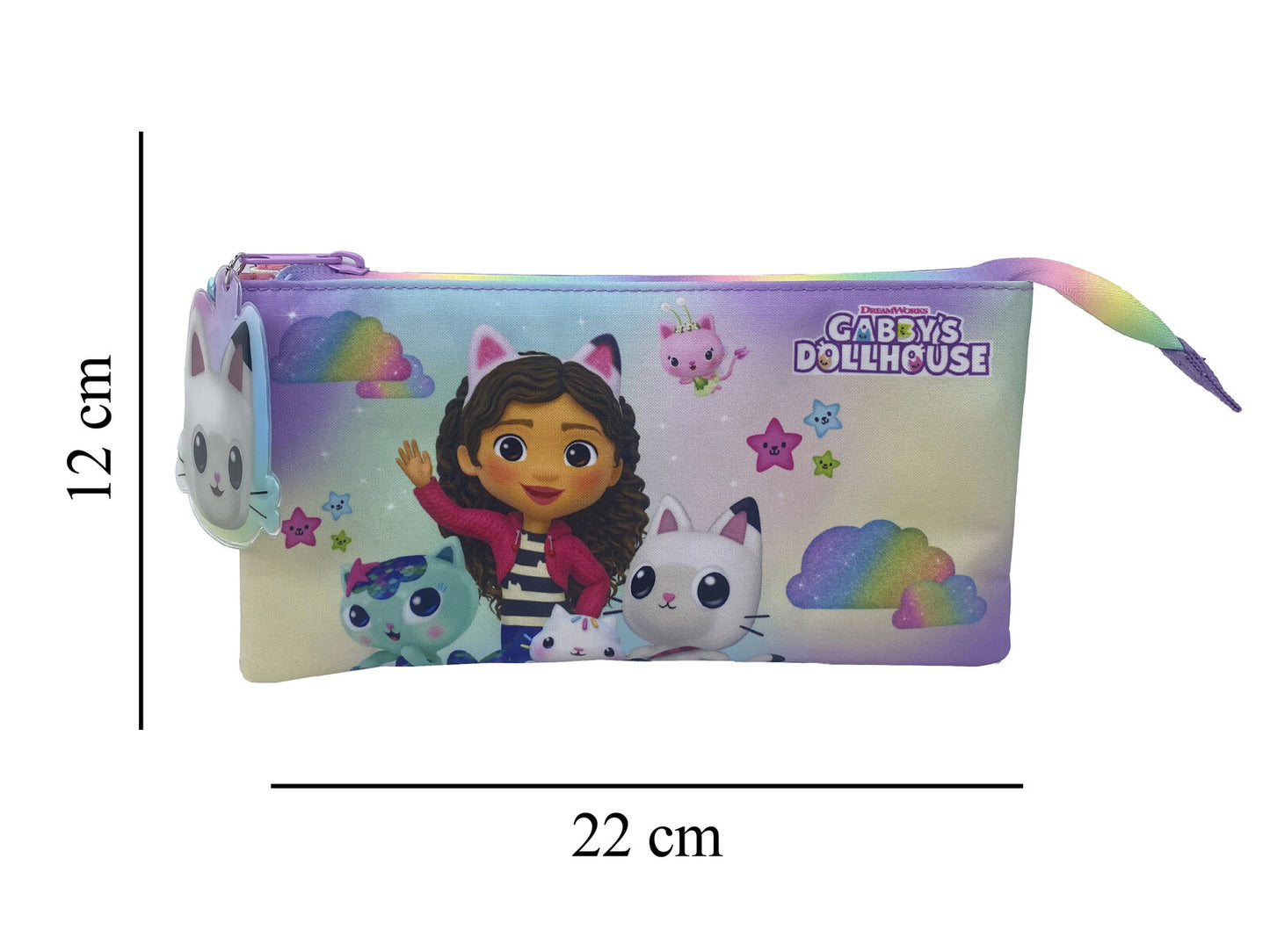 Gabby´s Dollhouse Dreifach Federmäppchen 3 Fächer Federmappe mit Reißverschluss