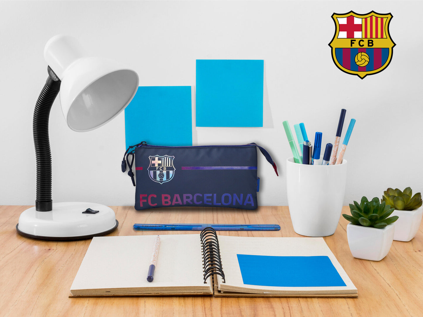 FC Barcelona Organizer Triple Federmäppchen Etui 5 Fächer Schlampermäppchen